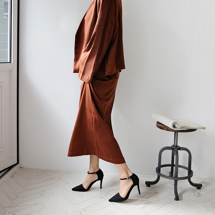 Suede Hollow-out Korean-style Office High Heels photo 5