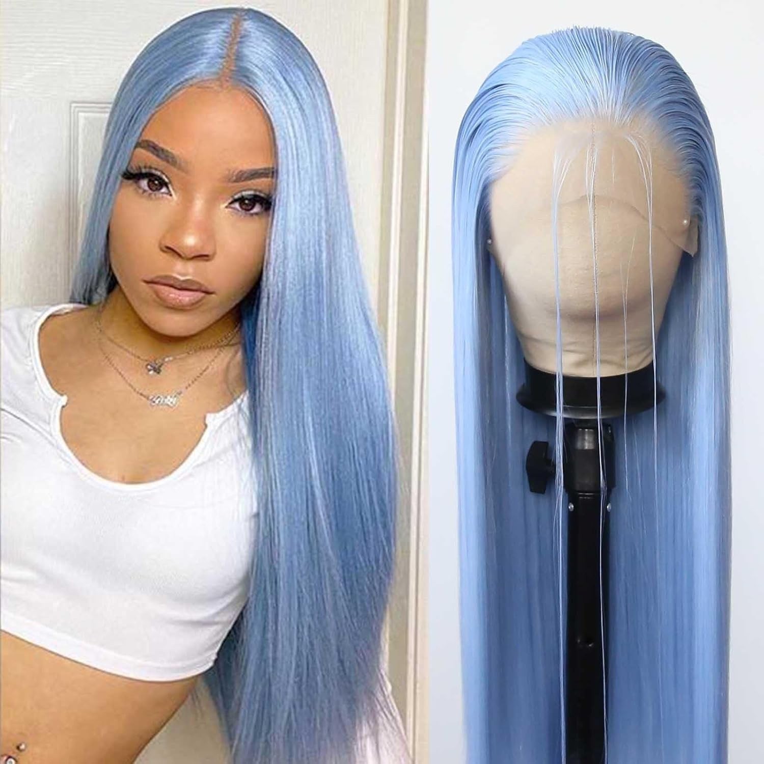 Womens European And American-style Fashionable Multi-colored Straight Wigs photo 3