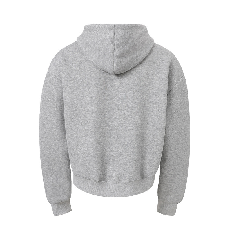 Rivet-zip Hooded Loose-fit Cropped Cardigan Unisex Jacket photo 3