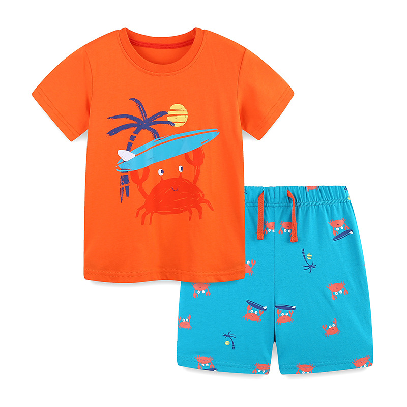 Fashionable Printed Crew-Neck Short-Sleeve Set For Boys photo 2