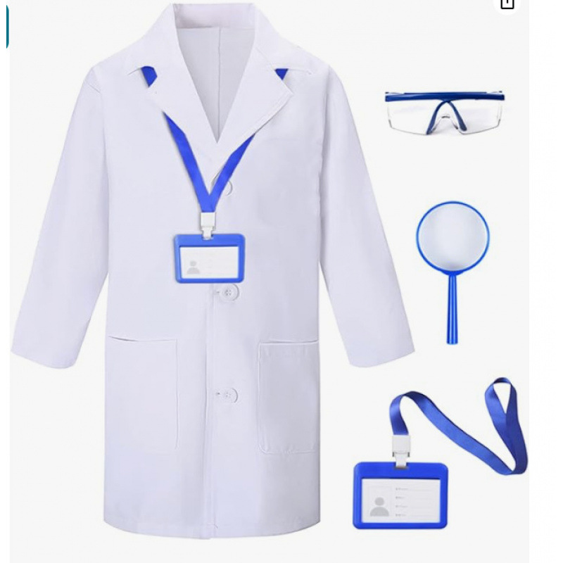 Childrens Doctor Costume White Lab Coat Role-playing Set photo 5
