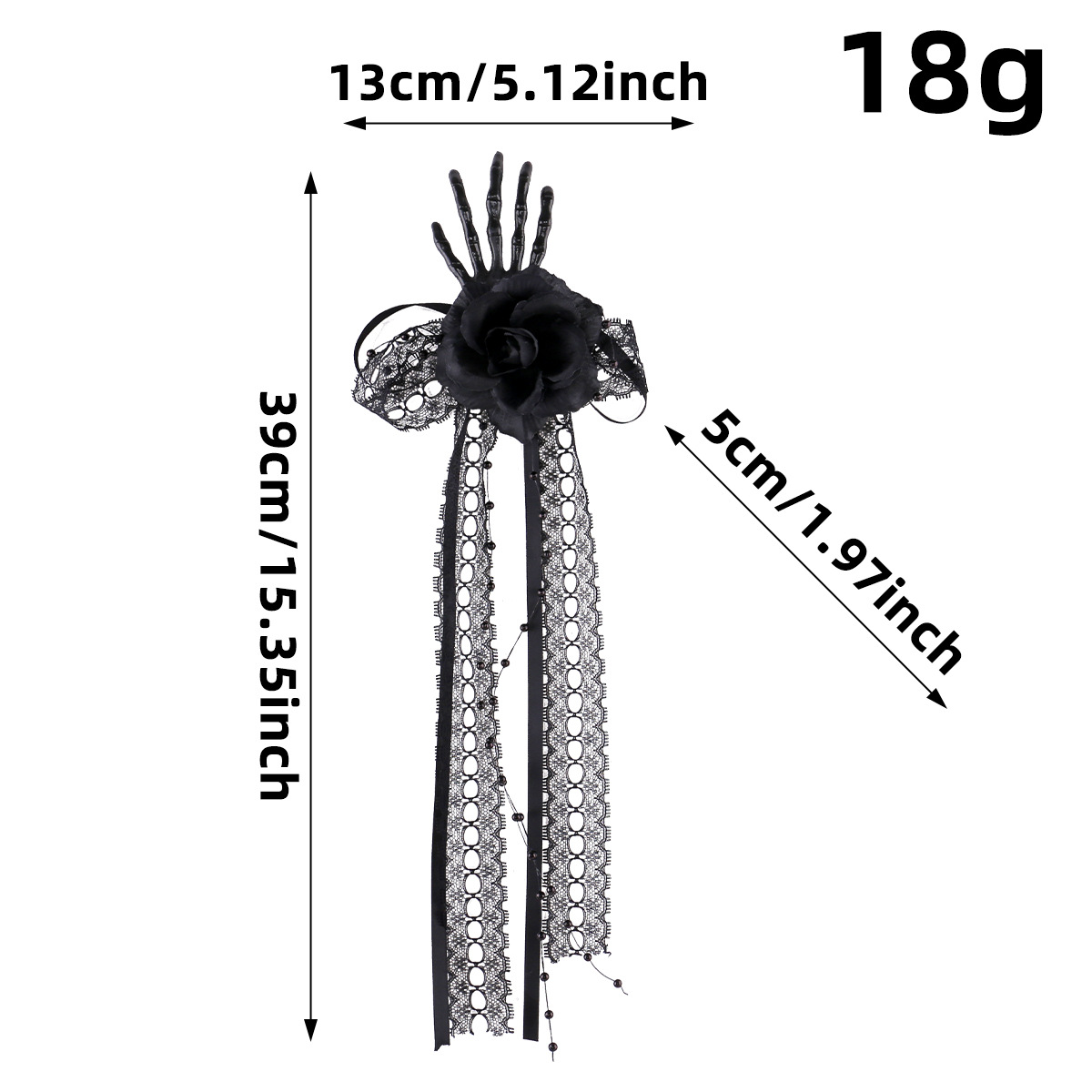 Rose Long Ribbon Side Clip Hair Accessory Party Hairpin photo 2