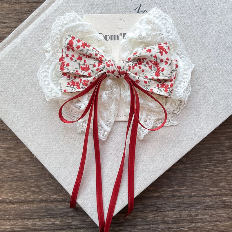 Bow Hair Clip For Girls Princess-Style Fabric photo 2