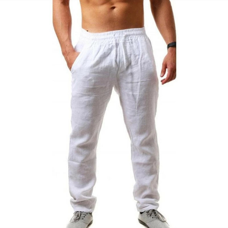 Men's Hip-Hop Breathable Cotton-Linen Loose-Fit Casual Sports Trousers photo 2