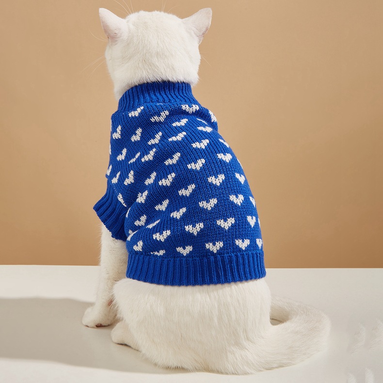 Warm Red And Pink Heart-patterned Dog Clothes For Fall And Winter photo 1