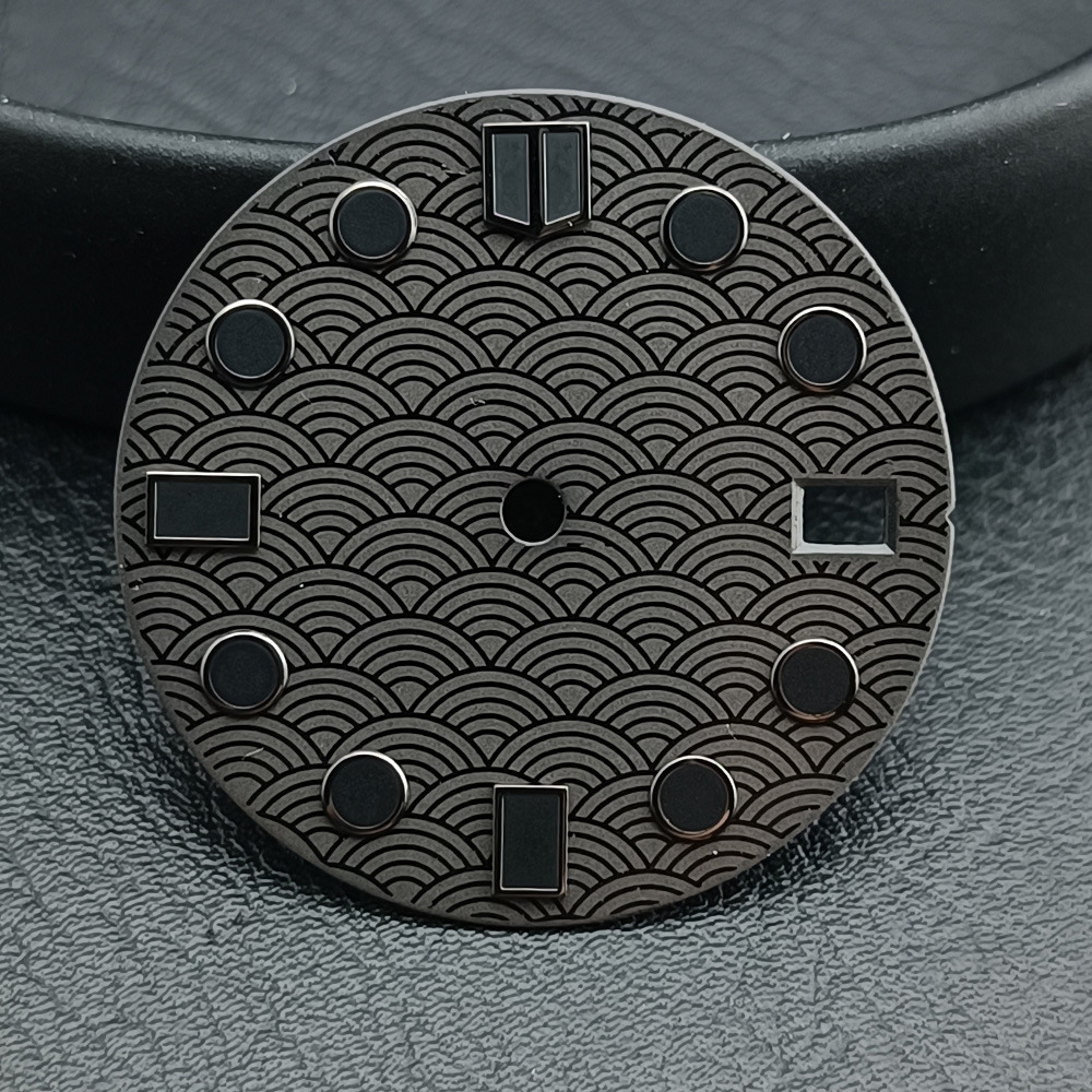 28.5mm Fish-scale Pattern Luminous Dial Suitable For NH35NH36 Mechanical Movement Watch Dial Accessories photo 6