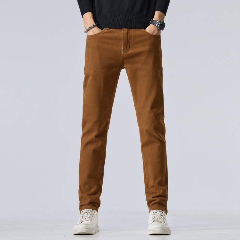 High-end Yellow-brown Coffee-colored Jeans photo 1