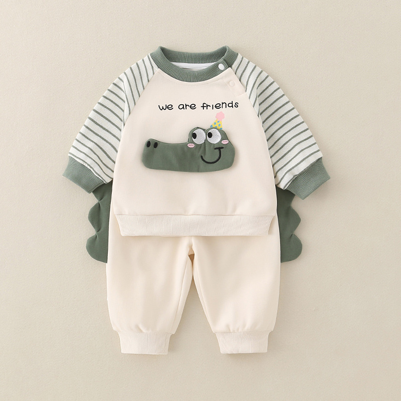 Boys' New Class A Pure Cotton Baby Cartoon Casual Pants Set photo 4