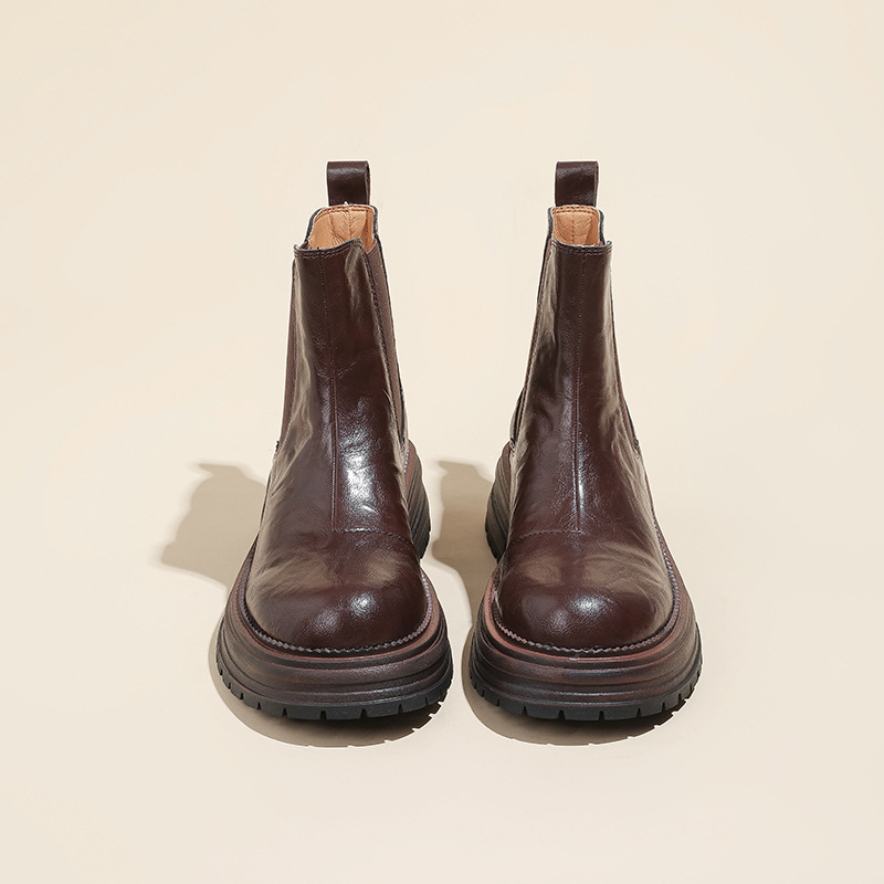 New Vintage Leather Ankle Boots For Women photo 7