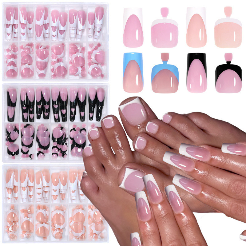 Cross-border Best-selling Nail Tips 144-piece Set Of Pre-designed Nail Art For Hands And Feet photo 1