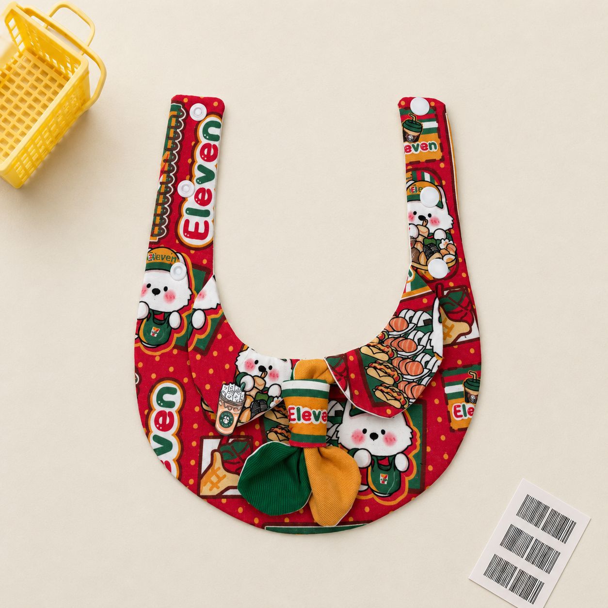 Contrast-color Bow Tie Pet Bib Saliva Towel photo 5
