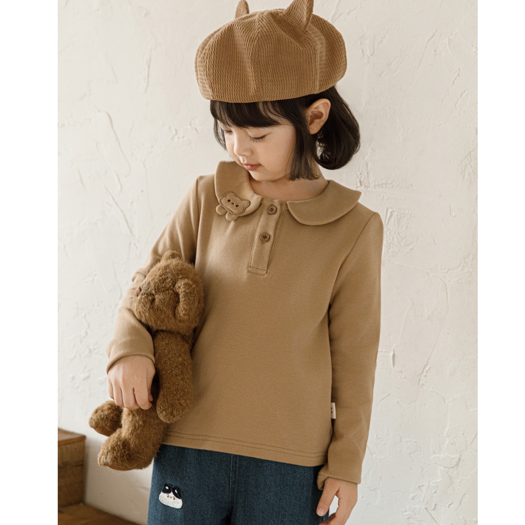 Girls' High-Elastic Embroidered Solid-Color Top photo 2