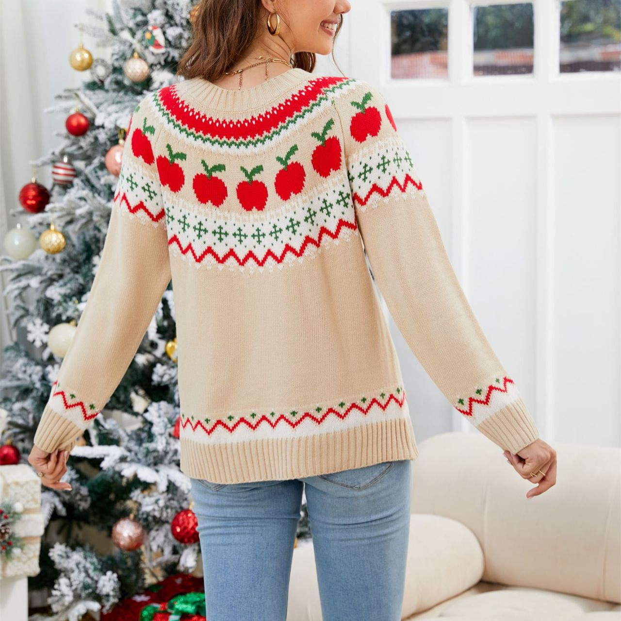 Women's Fashionable Printed Pullover Sweater photo 3
