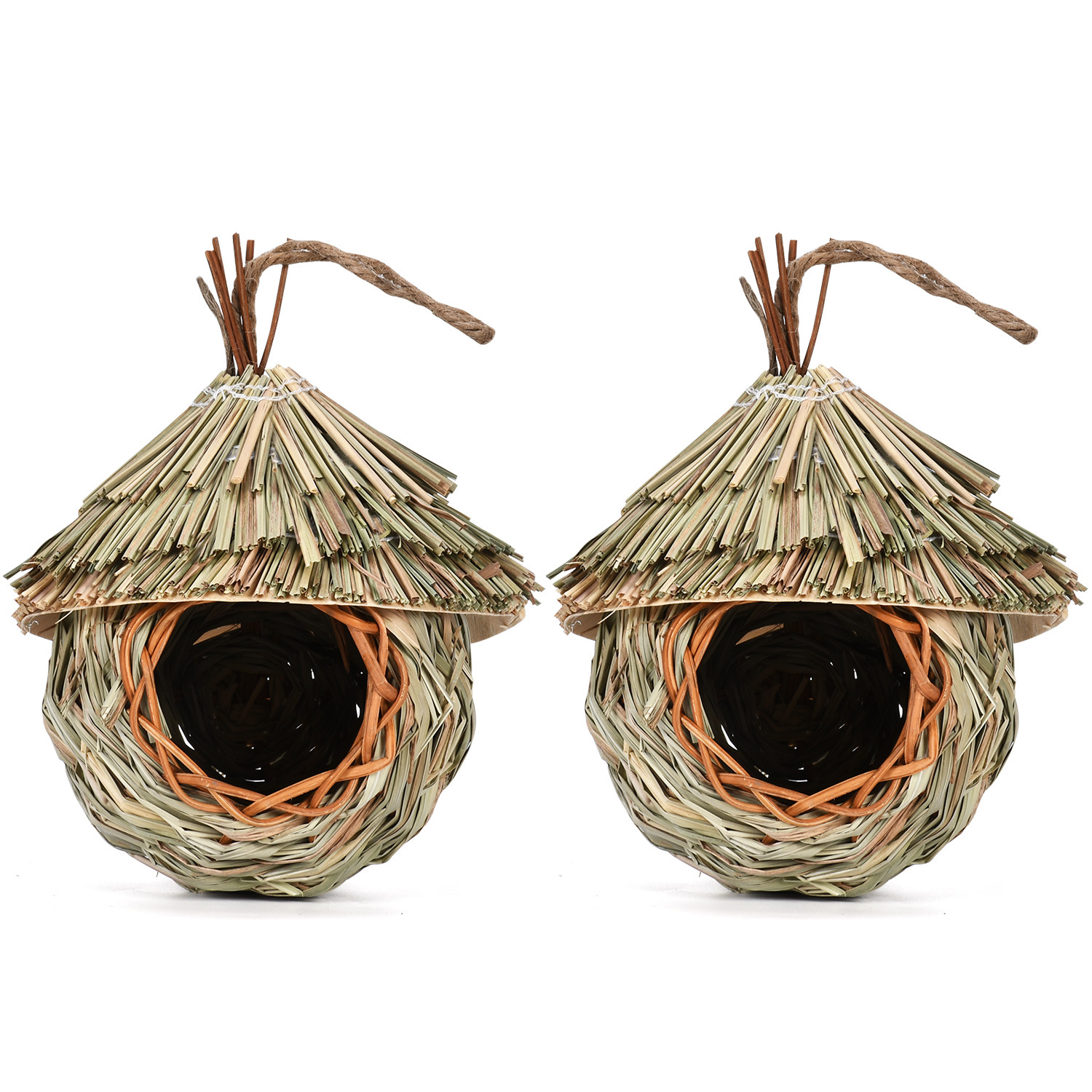Creative Hanging Straw Bird Nest Manual Environment Layout photo 7