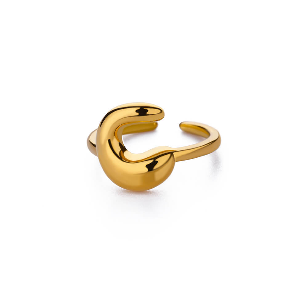 Cute Bubble Letters Ring Gold 18K Gold Plated Ring photo 7