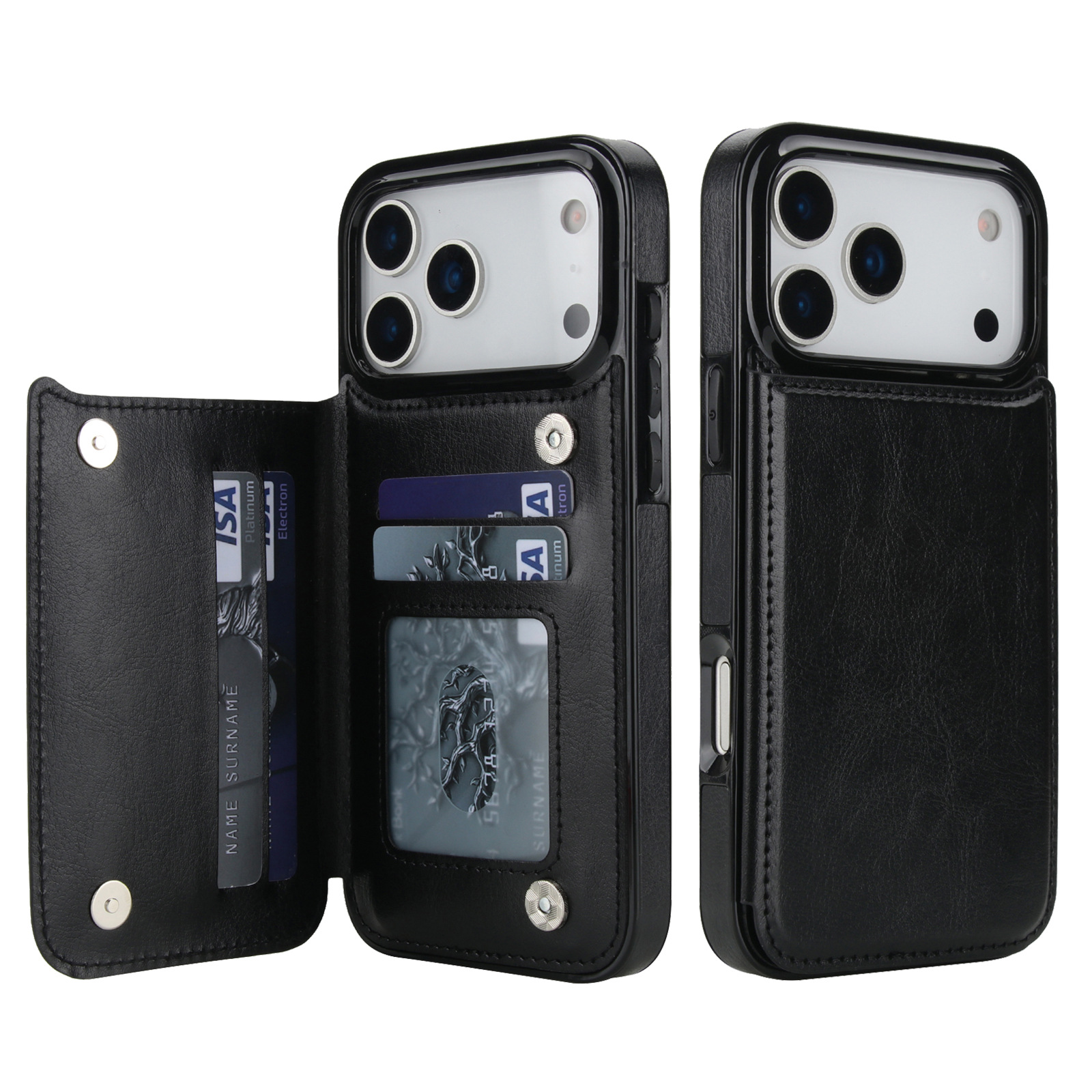 Split-style Women's Leather Case With Card Slots And Crazy Horse Texture Phone Shell photo 6