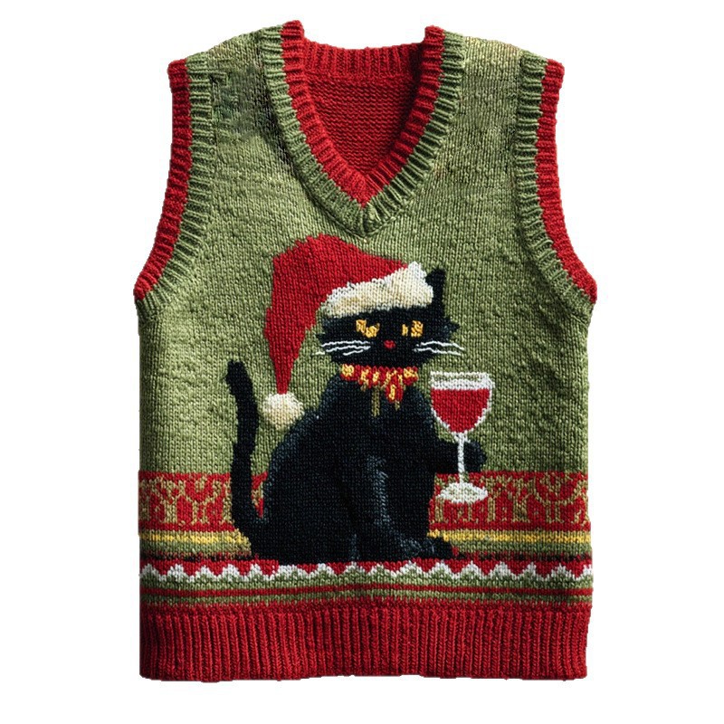 V-neck Knitted Vest Sleeveless Waistcoat photo 6