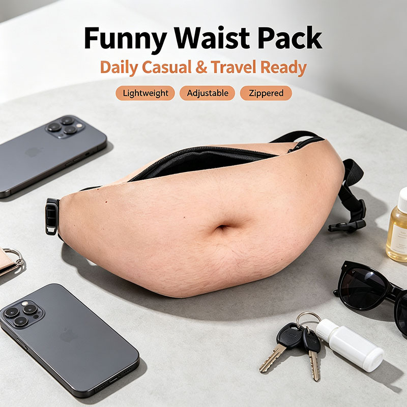 Personalized Belly Bag Funny Prank PU Synthetic Material photo 1