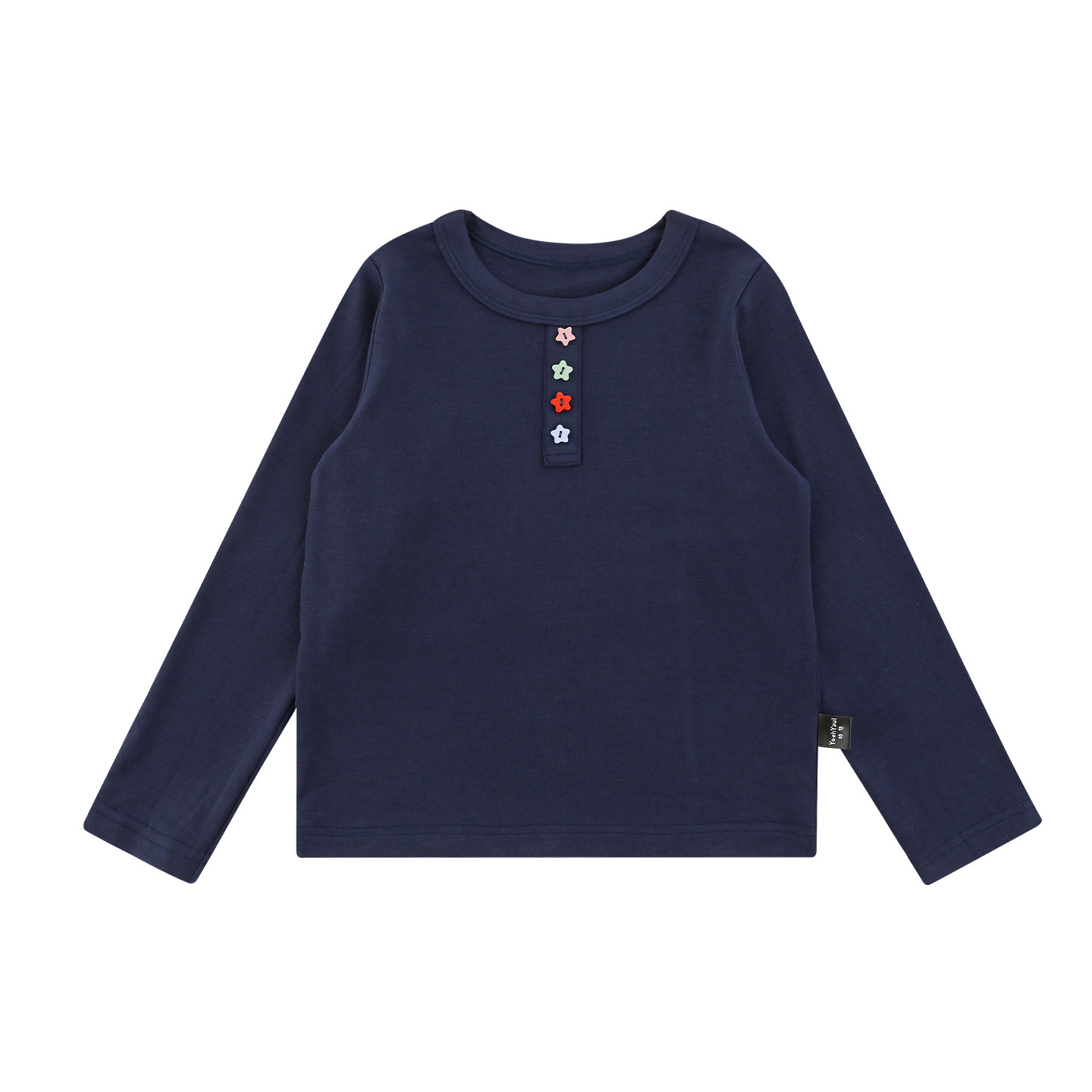 Cute Star-button Long-sleeve Top photo 2