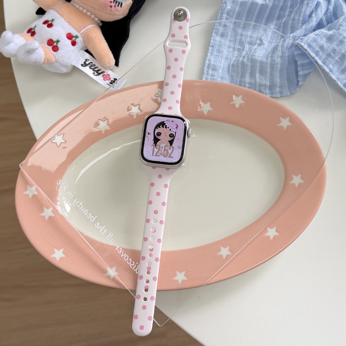 Polka-Dot Macaron Silicone Thin Watch Strap photo 3