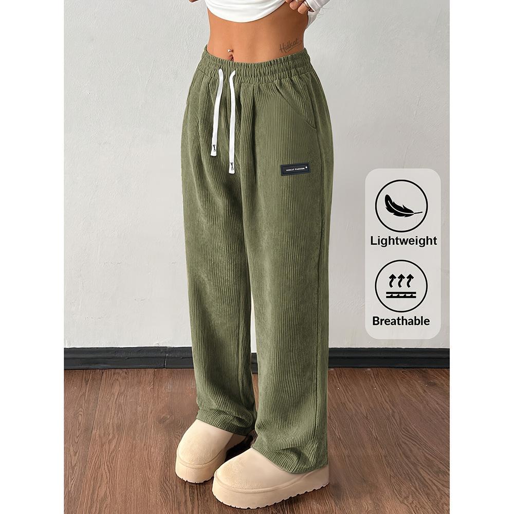 Retro Streetwear Casual Pants For Women, Loose-fit Trendy Workwear Style photo 2