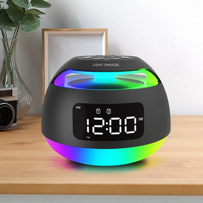 Bluetooth Speaker LED Radio Alarm Desktop Colorful Electronic Alarm Clock photo 3