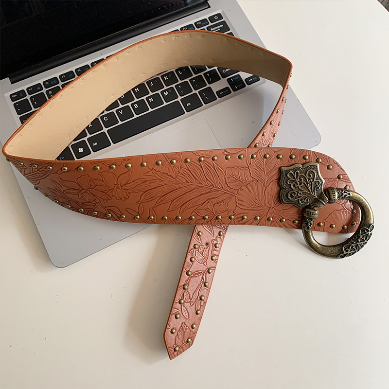 Leopard-print Wide Belt Women's Vintage American Style photo 7