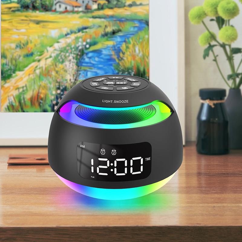Bluetooth Speaker LED Radio Alarm Desktop Colorful Electronic Alarm Clock photo 1