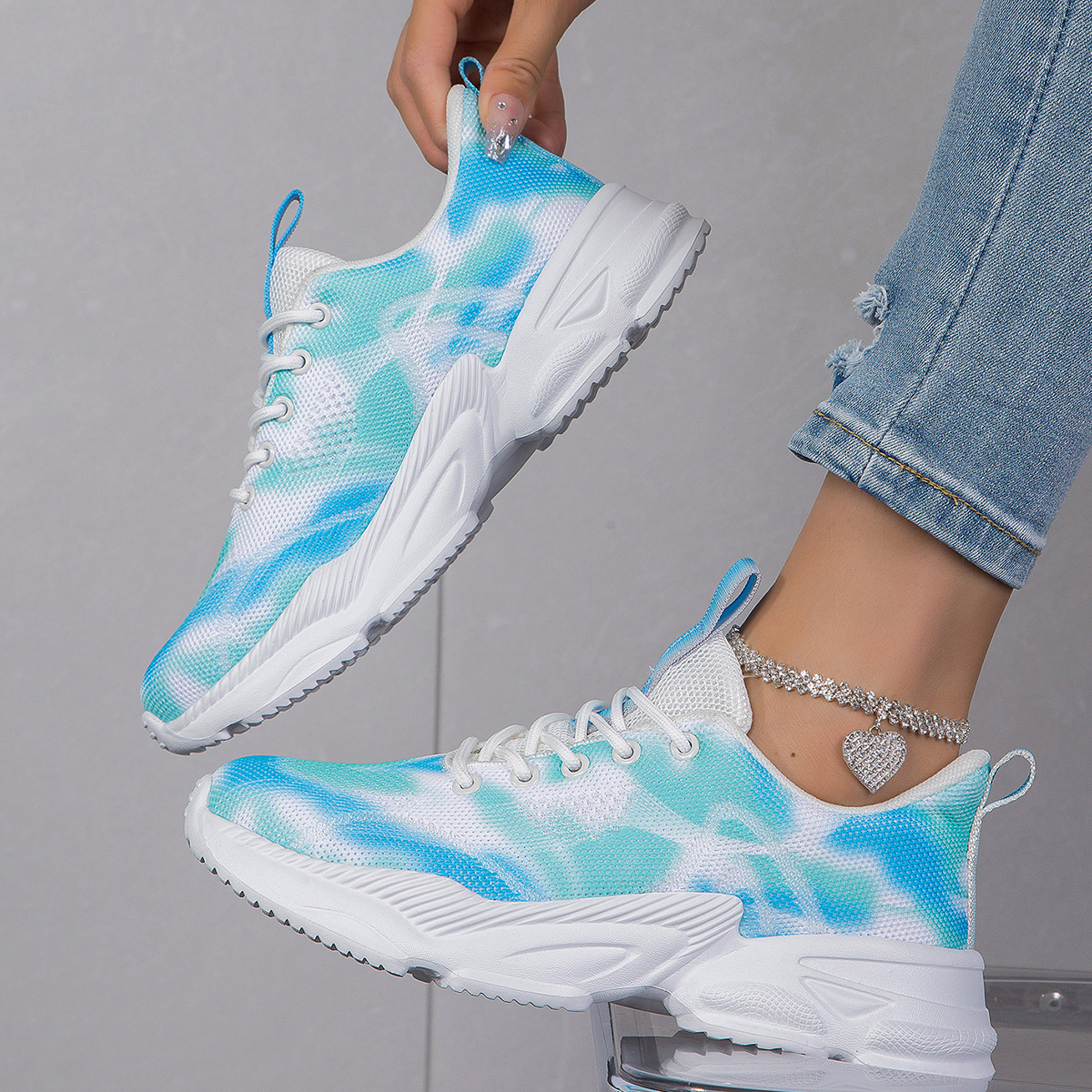 Casual Flower Sneakers Flat Large Size Upturned Lace-up photo 4