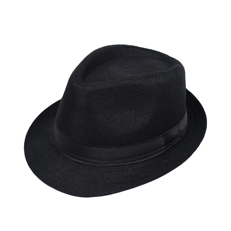 Mens And Womens Jazz Hat British-style Linen Solid-color Top Hat photo 5