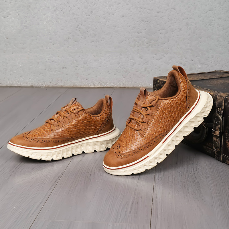 Versatile Men's Athletic Sneakers Woven Design photo 6