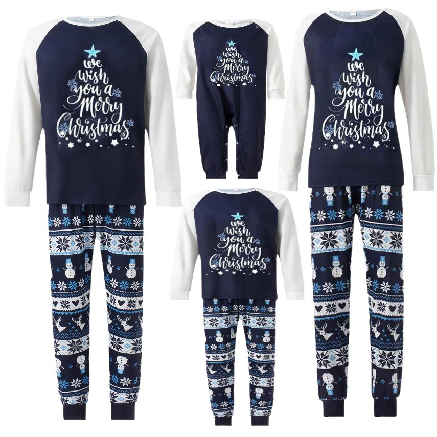New Year Parent-child Outfits Autumn Wear For Family Of Three Or Four Long-sleeve Christmas Home Clothes photo 5