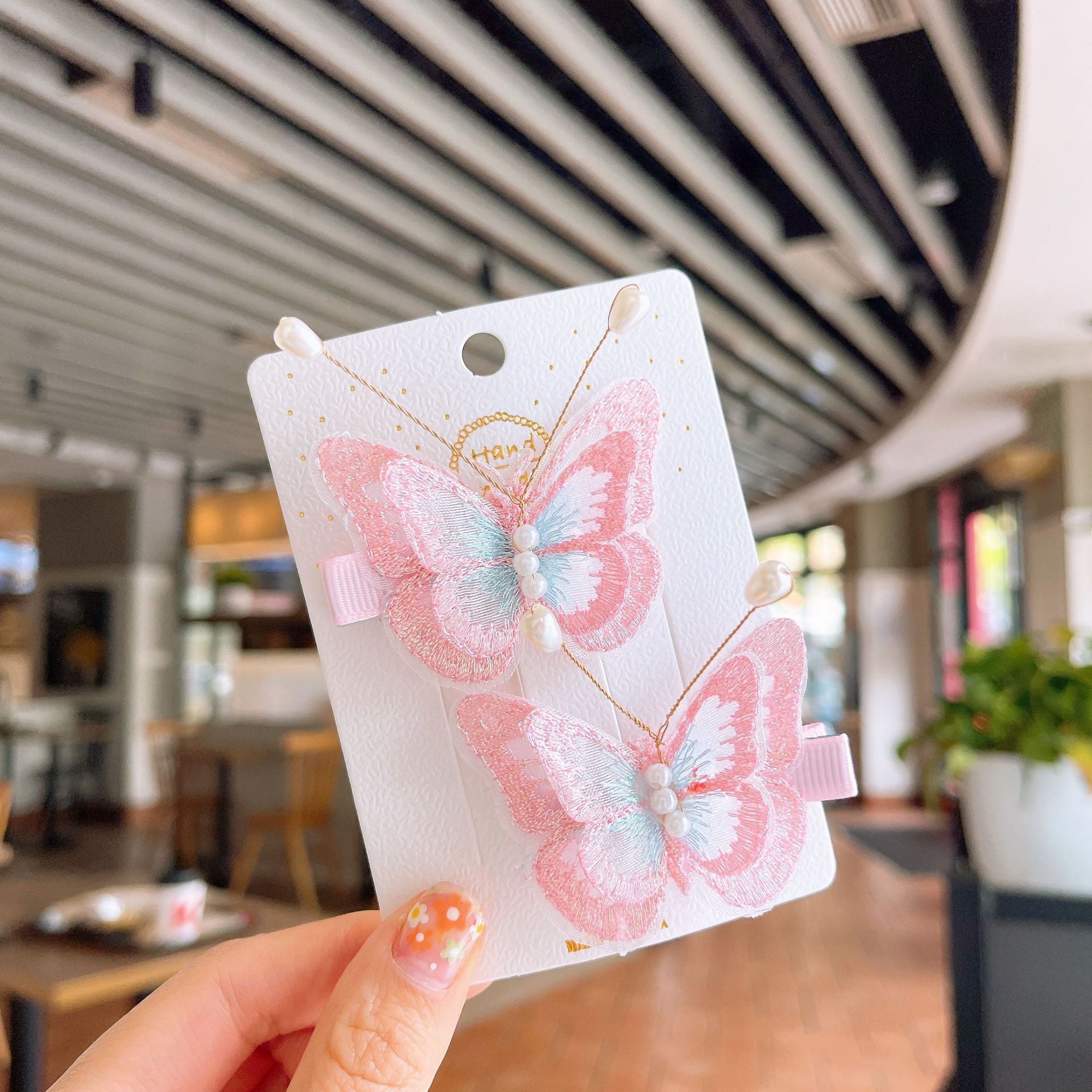 Children's Butterfly Pearl Hair Clip Performance Hair Accessory photo 4