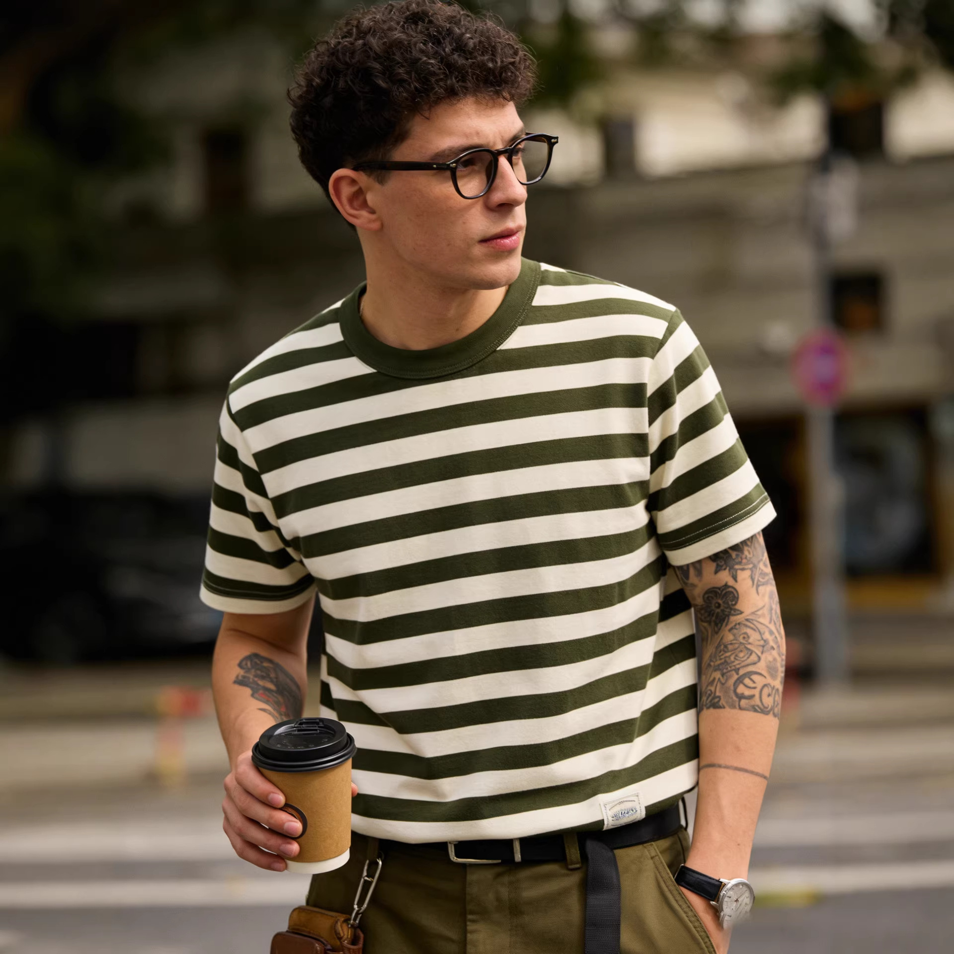Men's Vintage Stripe Short-sleeved T-shirt photo 8
