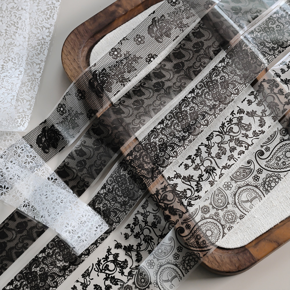 Black And White Lace-pattern Nail Art Transfer Foil photo 1