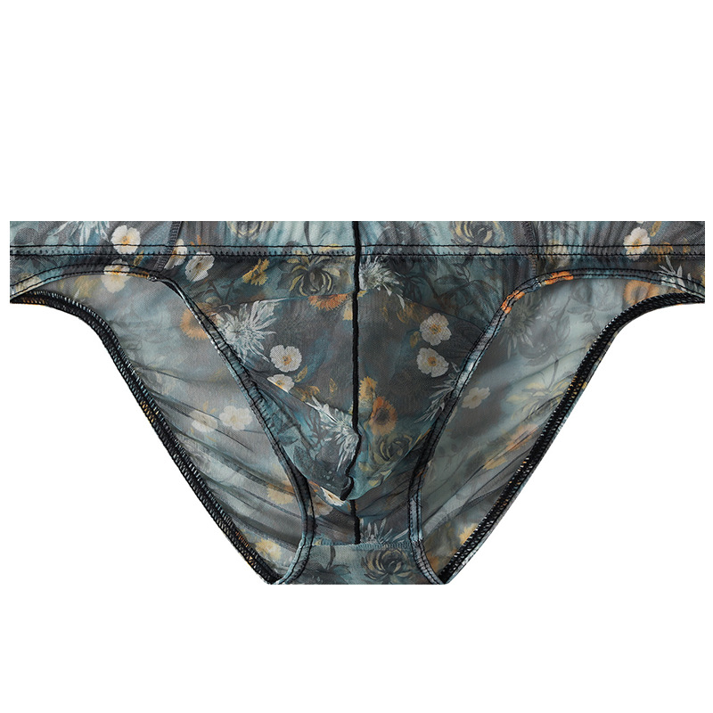 Ice Silk New-style Mens Briefs Personalized Print Breathable photo 4