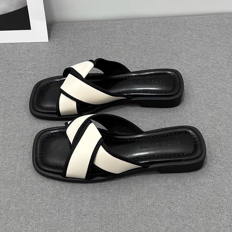 Women's Summer Outdoor Indoor Flat-Heeled Instagram-Style Cross-Strap Sandals photo 3