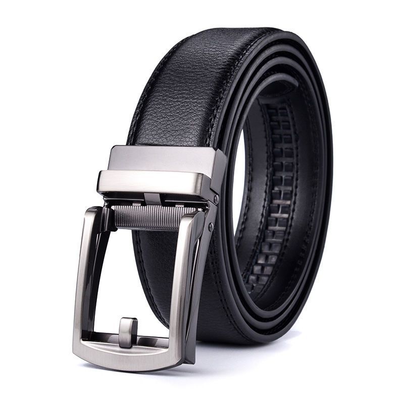 Mens Automatic Buckle Two-layer Cowhide Fashion Belt photo 2