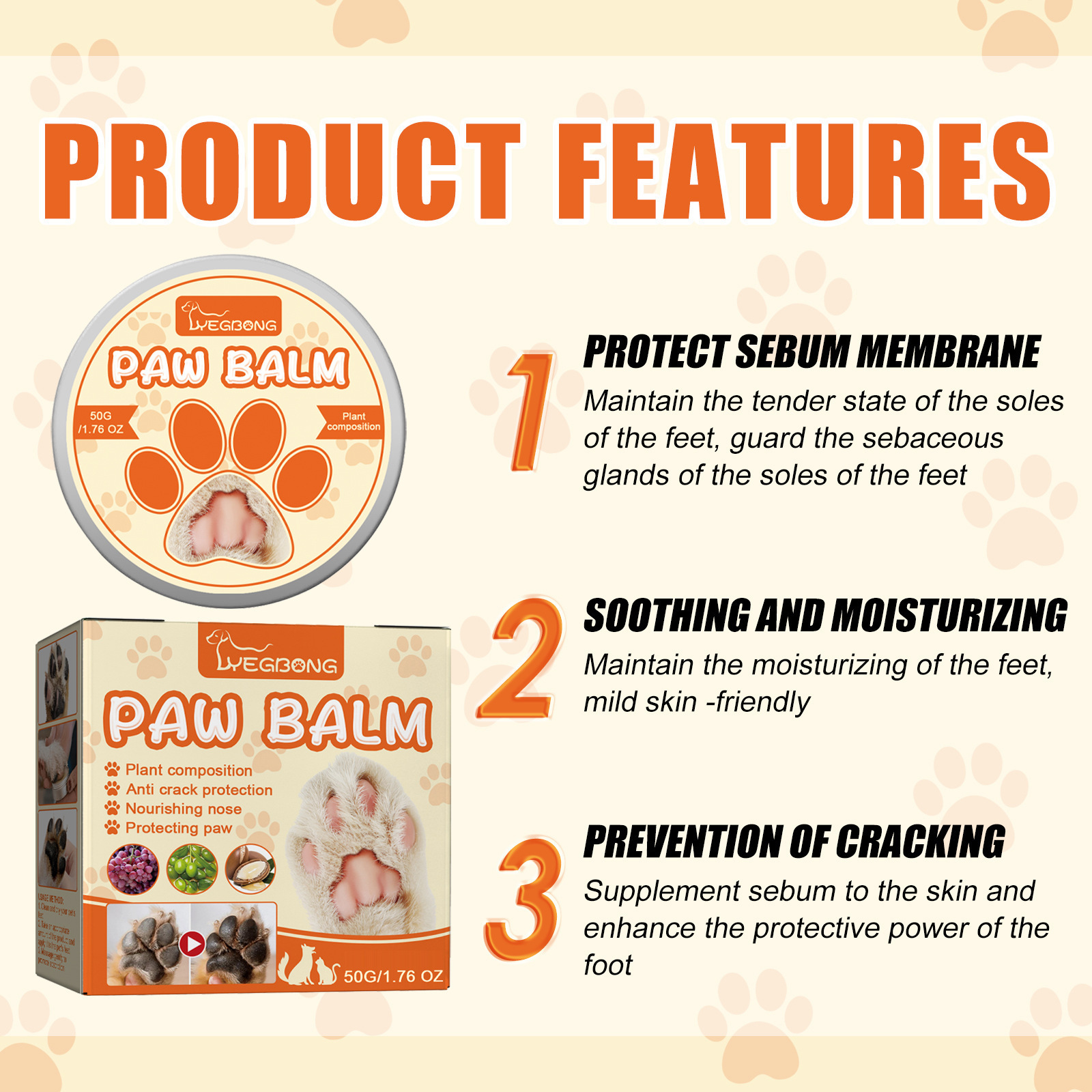 Anti-chapping, Moisturizing Pet Paw Balm photo 1