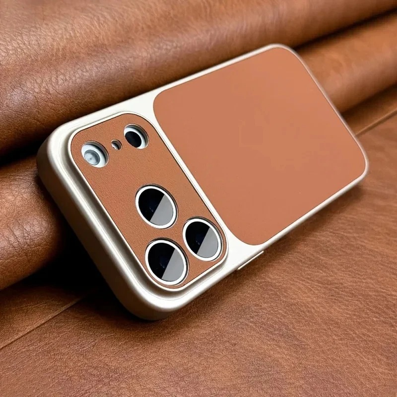 Leather-textured Minimalist All-around Shatter-resistant Phone Case photo 1