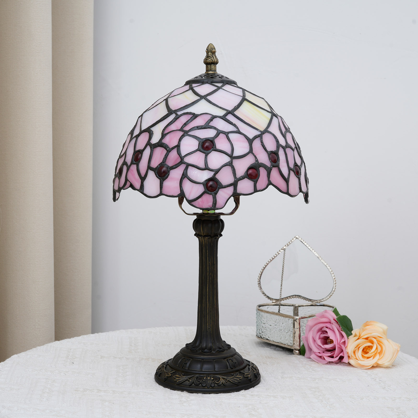 Stained Glass Bedside Desk Lamp For The Bedroom photo 2