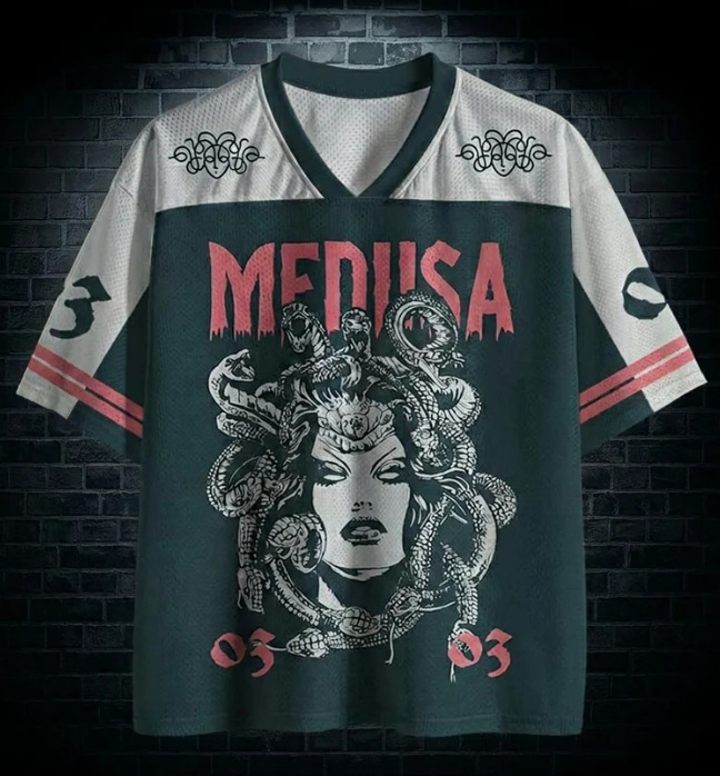 Retro Color-Block V-Neck Loose Sports Jersey photo 5