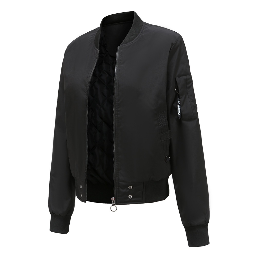 Women's Solid-Color Flight Jacket photo 4