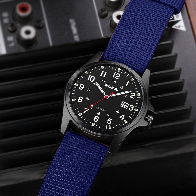 Sporty Nylon Strap Mens Quartz Watch Minimalist Design photo 3