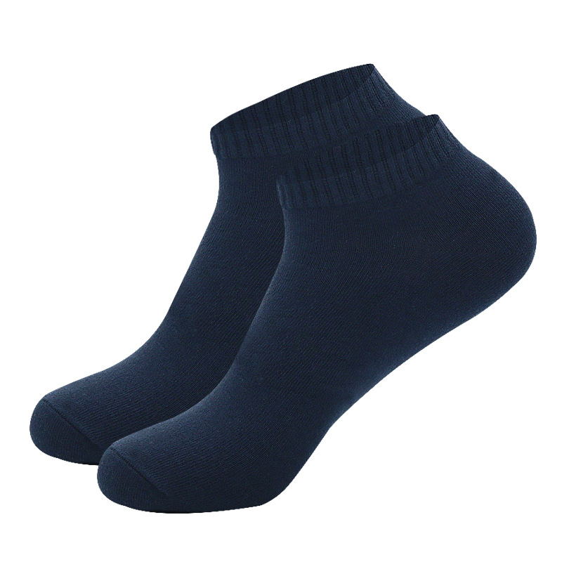 Mens Cotton Plain-colored Deodorant And Sweat-absorbent Ankle Socks photo 2