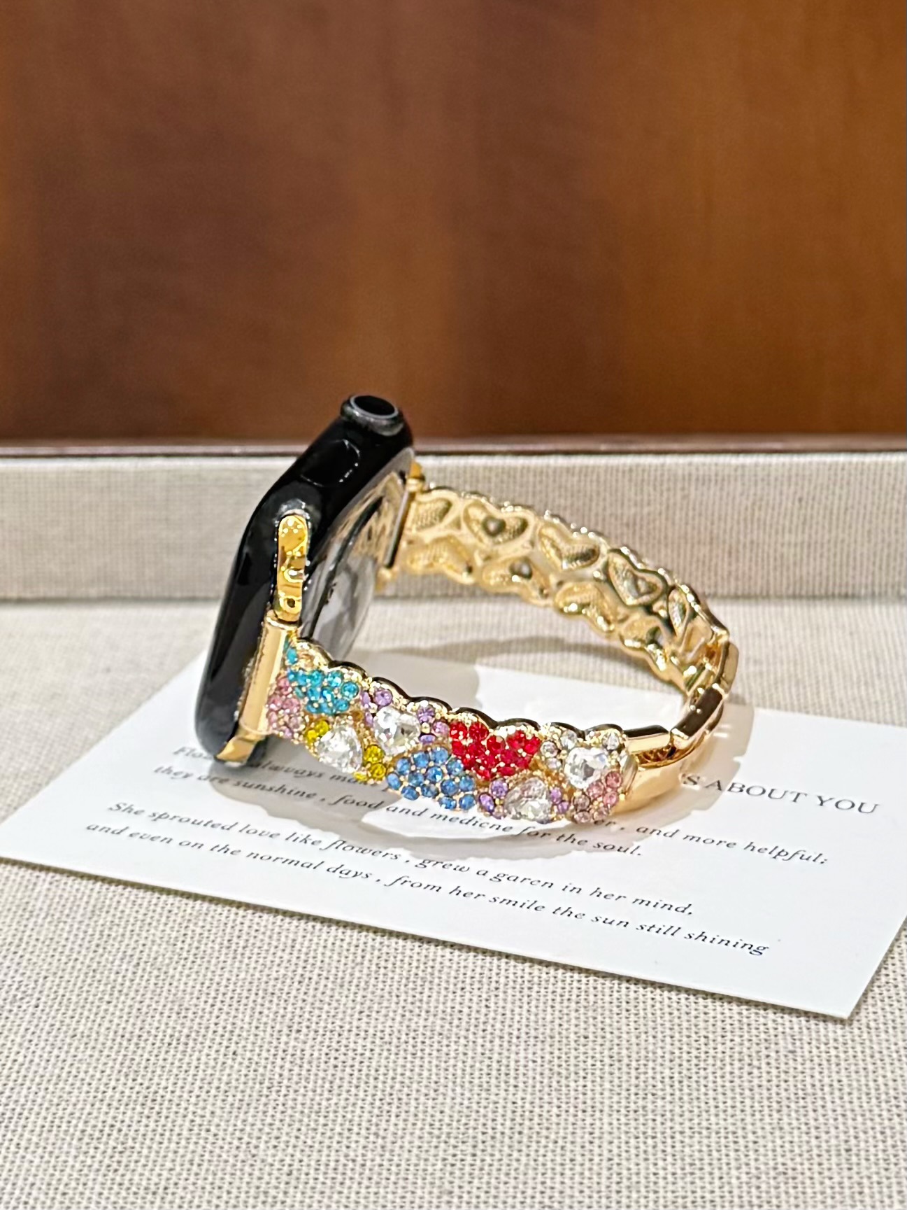 Diamond-Encrusted Bracelet Watch Strap With Heart Motif photo 2