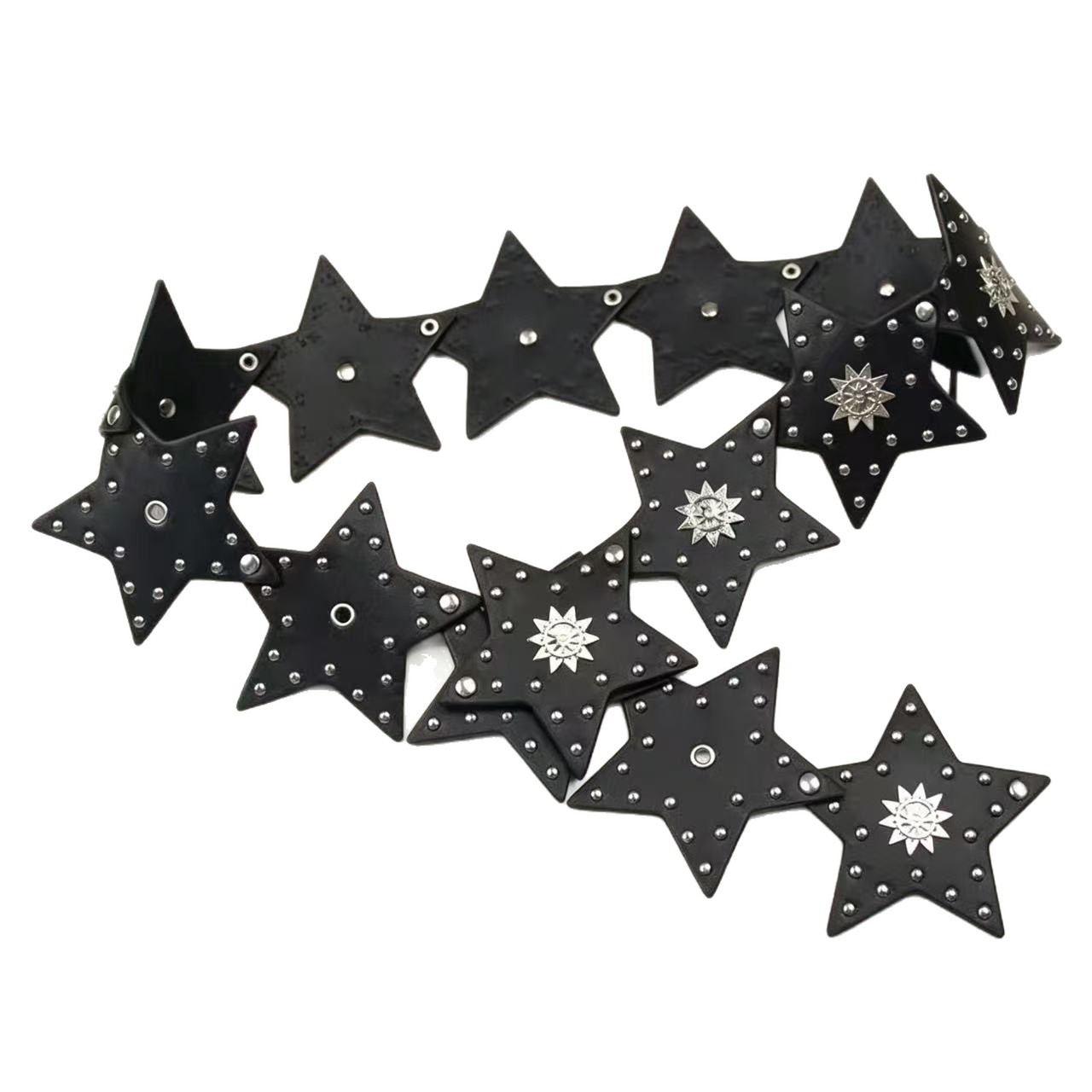 Punk Five-pointed Star Studded Belt Vintage Outfit photo 3