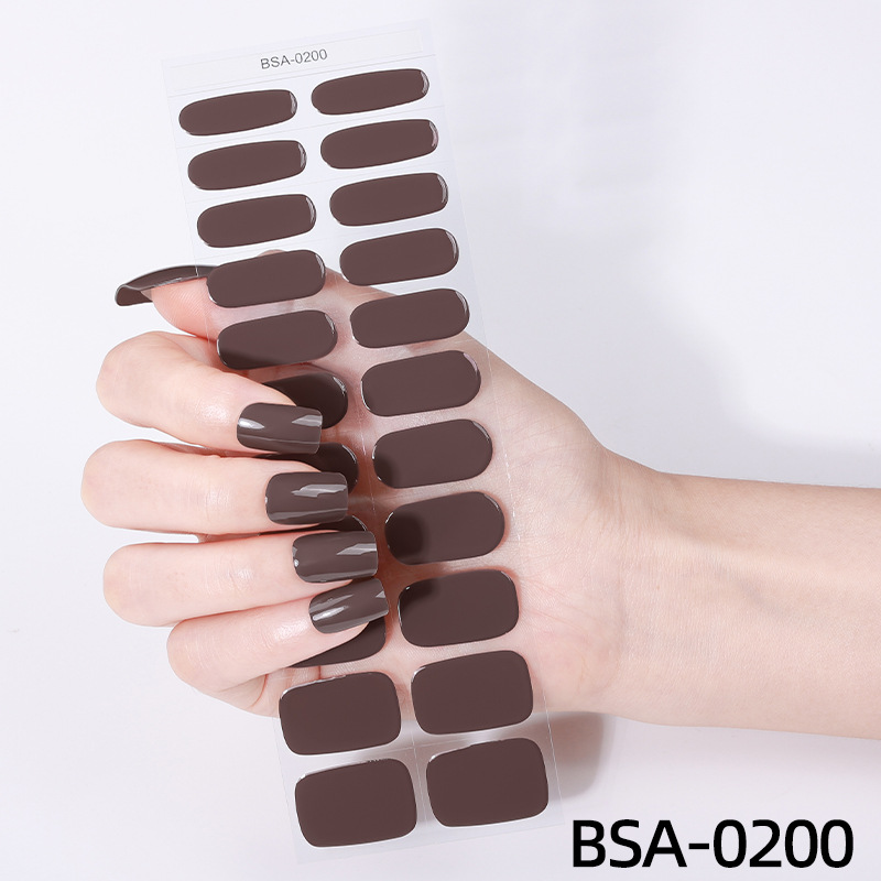 Solid-color Waterproof No-seal Nail Stickers photo 1