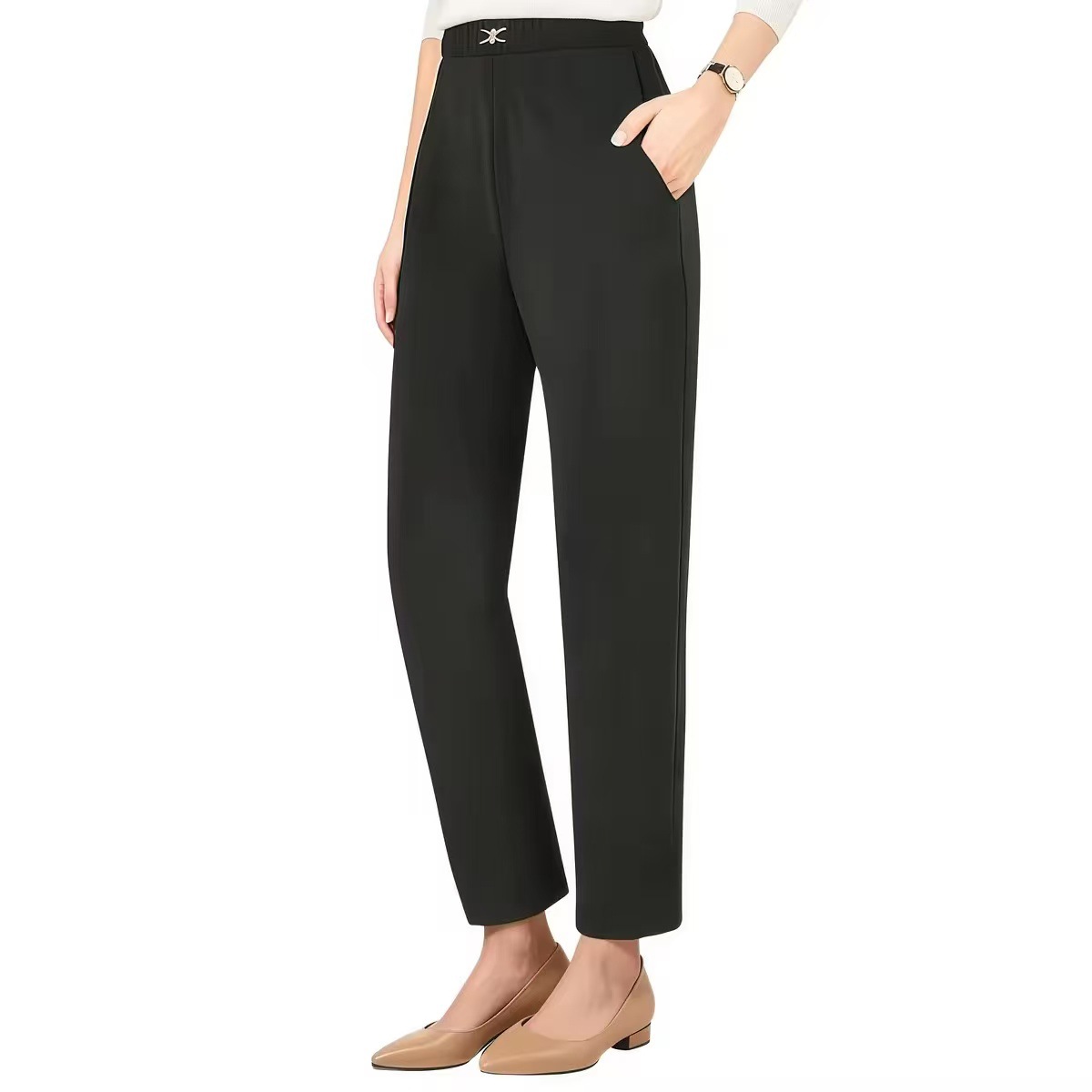 Women's Casual Pants, Elastic-waist, Slim-fit Trousers photo 2