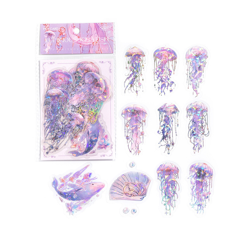 Laser Watercolor Shell Ocean Jellyfish Series PET Stickers photo 8